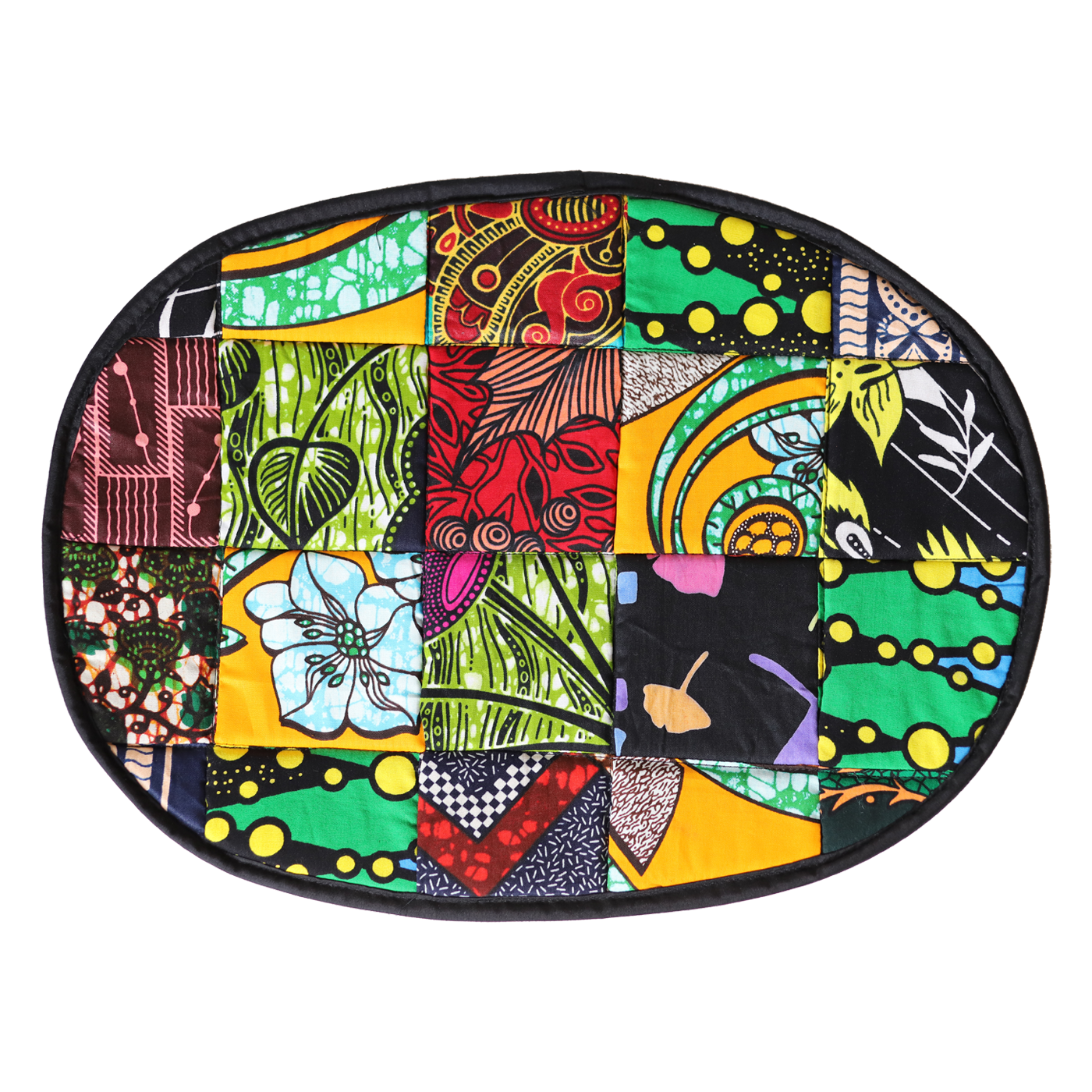 Table Place Mats Kitenge Patch | Oval Hand Sewn-0